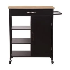 Tbs Desserte De Cuisine 1 Porte 1 Tiroir 3 En Hévéa - Noir Laqué - L 74... -Pegane Shop desserte de cuisine 1 porte 1 tiroir 3 en hevea noir laque l 74 x p 47 x h 91 cm enzo 14071340 39078210 1140x1140