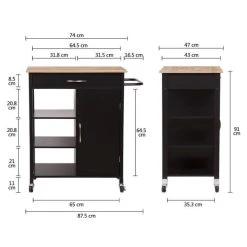 Tbs Desserte De Cuisine 1 Porte 1 Tiroir 3 En Hévéa - Noir Laqué - L 74... -Pegane Shop desserte de cuisine 1 porte 1 tiroir 3 en hevea noir laque l 74 x p 47 x h 91 cm enzo 14071340 39078212 1140x1140