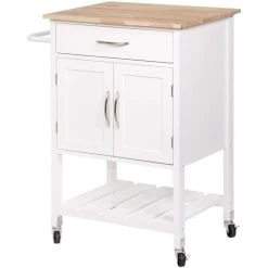 Tbs Desserte De Cuisine 2 Portes 1 Tiroir En Hévéa - Blanc Laqué - L 60... -Pegane Shop desserte de cuisine 2 portes 1 tiroir en hevea blanc laque l 60 x p 48 x h 90 cm pedro 14071354 39078280 1140x1140