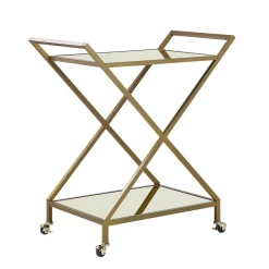 Beliani Desserte De Cuisine Effet Miroir / Doré IVERA