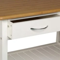 Pegane Desserte De Cuisine Sur Roulettes En Bois Coloris Blanc Et Naturel - L... -Pegane Shop desserte de cuisine sur roulettes en bois coloris blanc et naturel longueur 78 x profondeur 48 x hauteur 85 cm 13586058 37281336 1140x1140