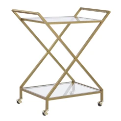 Beliani Desserte De Cuisine Verre Transparent / Doré IVERA