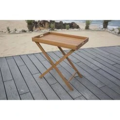 CSTORE Desserte De Service Pliante - 67,5 X 52 X 75 Cm - Acacia
