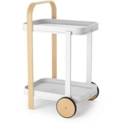 Umbra Desserte En Acier 2 Plateaux Bellwood Blanc.