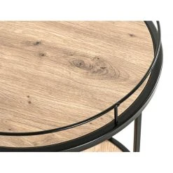 Pegane Desserte En Acier Laqué Noir Et Plateaux En Bois - Diamètre 45 X Hau... -Pegane Shop desserte en acier laque noir et plateaux en bois diametre 45 x hauteur 60 cm 12538200 33530066 1140x1140