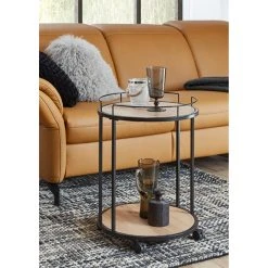 Pegane Desserte En Acier Laqué Noir Et Plateaux En Bois - Diamètre 45 X Hau... -Pegane Shop desserte en acier laque noir et plateaux en bois diametre 45 x hauteur 60 cm 12538200 33530068 1140x1140