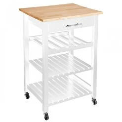 Pegane Desserte Meuble De Cuisine En Bois Coloris Blanc - Longueur 58 X Haute...