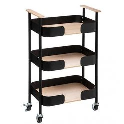 Pegane Desserte Meuble De Cuisine En Fer Coloris Noir - Longueur 45,5 X Profo...