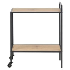 TOILINUX Desserte Sireine 2 étagères En MDF Et Métal Avec 2 Roulettes - Noir... -Pegane Shop desserte sireine 2 etageres en mdf et metal avec 2 roulettes noir et beige 13182344 35772638 1140x1140