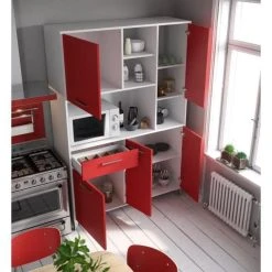 CSTORE ECO Buffet De Cuisine L 120 Cm - Rouge Mat -Pegane Shop eco buffet de cuisine l 120 cm rouge mat 11489204 30043350 1140x1140