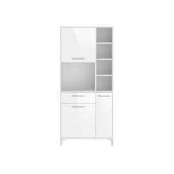 CSTORE ECO - Buffet De Cuisine L 80 Cm - Blanc Brillant -Pegane Shop eco buffet de cuisine l 80 cm blanc brillant 10711550 27888042 1140x1140