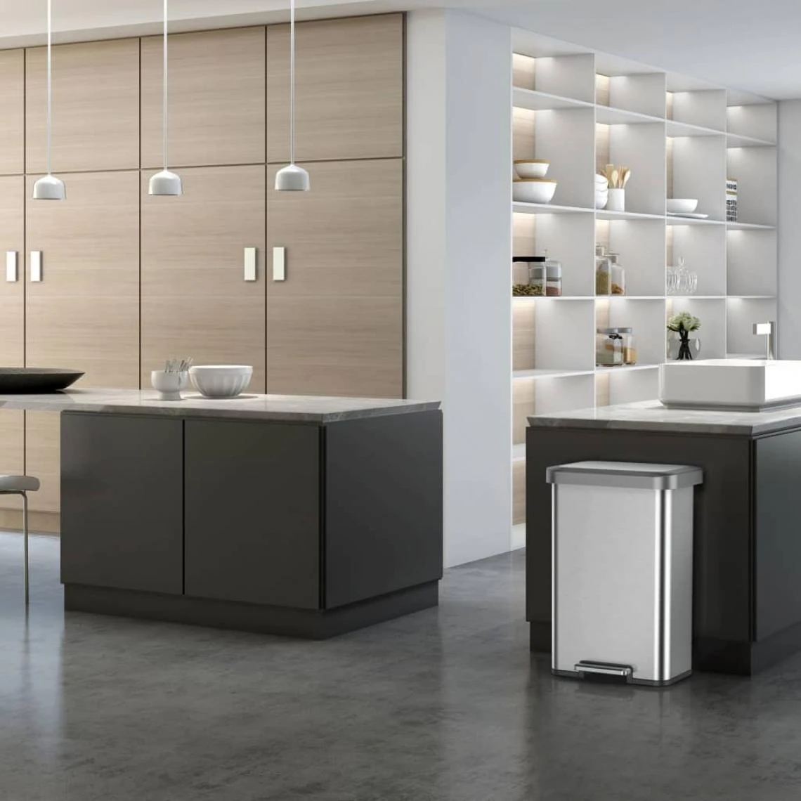 EKO Poubelle à Pédale Cozy 45 L Argenté Mat 3 EKO Poubelle à Pédale Cozy 45 L Argenté Mat - Image 3