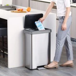 EKO Poubelle à Pédale Cozy 45 L Argenté Mat 9 EKO Poubelle à Pédale Cozy 45 L Argenté Mat -Pegane Shop eko poubelle a pedale cozy 45 l argente mat 11519592 30175436 1140x1140