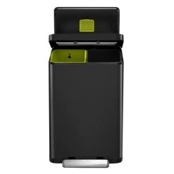 EKO Poubelle à Pédale X-Cube 2x20 L Noir -Pegane Shop eko poubelle a pedale x cube 2x20 l noir 11920964 31551214 1140x1140