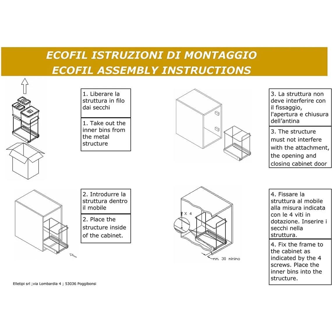 ELLETIPI Ecofil PF01 34B1 Poubelle De Tri Sélectif Extractible Pour D... 2 ELLETIPI Ecofil PF01 34B1 Poubelle De Tri Sélectif Extractible Pour D... - Image 2