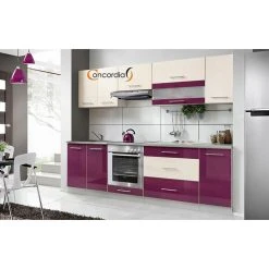 Hucoco ELM 260 - Cuisine Complète L 2,6 M - 8pcs + Plan De Travail INCLUS - ...