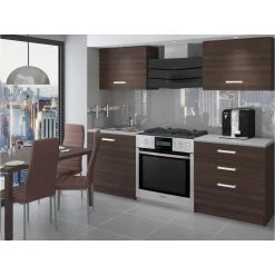 Hucoco EMBER - Cuisine Complète Modulaire Linéaire L 120 Cm 4 Pcs - Plan De...