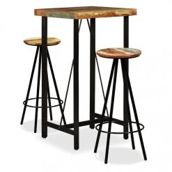 VIDAXL Ensemble De Bar 3 Pcs Bois De Récupération Massif - Brun - Ensembles...