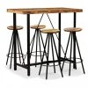 VIDAXL Ensemble De Bar 5 Pcs Bois De Récupération Massif - Brun - Ensembles...