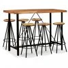 VIDAXL Ensemble De Bar 7 Pcs Bois De Sesham Massif Et Recyclé - Brun - Ensem...