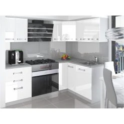 Hucoco ESTRADA - Cuisine Complète D'angle + Modulaire L 300 Cm 8pcs - Plan ...