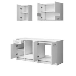 CSTORE EXTRA - Cuisine Complète 5 éléments - 180 Cm - Blanc Mat -Pegane Shop extra cuisine complete 5 elements 180 cm blanc mat 10666880 27784850 1140x1140
