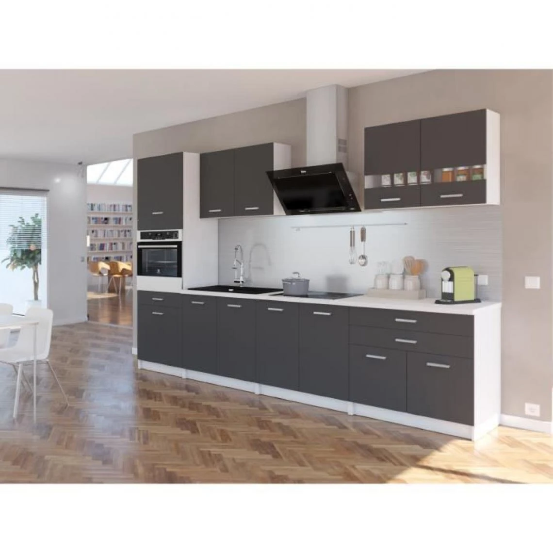 CSTORE EXTRA - Cuisine Complète Colonne L 300cm - Gris Mat 1 CSTORE EXTRA - Cuisine Complète Colonne L 300cm - Gris Mat