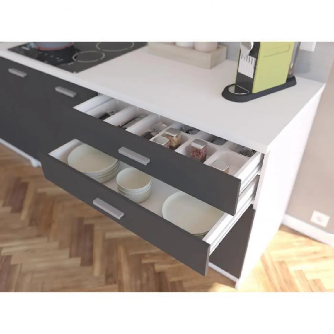 CSTORE EXTRA - Cuisine Complète Colonne L 300cm - Gris Mat 5 CSTORE EXTRA - Cuisine Complète Colonne L 300cm - Gris Mat - Image 5