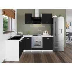 CSTORE EXTRA - Cuisine Complète D'angle L 240 Cm Noir Mat 7 CSTORE EXTRA - Cuisine Complète D'angle L 240 Cm Noir Mat -Pegane Shop extra cuisine complete dangle l 240 cm noir mat 10666920 27785034 1140x1140