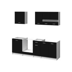 CSTORE EXTRA - Cuisine Complète L 240 Cm Noir Mat -Pegane Shop extra cuisine complete l 240 cm noir mat 10666890 27784902 1140x1140