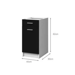 CSTORE EXTRA - Meuble Bas De Cuisine 40cm 1 Tiroir - Noir Mat -Pegane Shop extra meuble bas de cuisine 40cm 1 tiroir noir mat 11157476 29192952 1140x1140