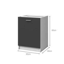 CSTORE EXTRA - Meuble Bas De Cuisine 60cm - Gris Mat -Pegane Shop extra meuble bas de cuisine 60cm gris mat 11157508 29193046 1140x1140