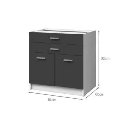 CSTORE EXTRA - Meuble Bas De Cuisine 80cm - Gris Mat -Pegane Shop extra meuble bas de cuisine 80cm gris mat 11157472 29192936 1140x1140