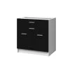 CSTORE EXTRA - Meuble Bas De Cuisine 80cm - Noir Mat