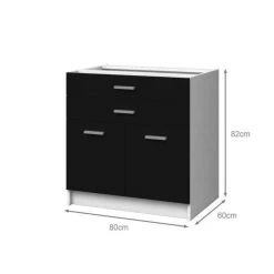 CSTORE EXTRA - Meuble Bas De Cuisine 80cm - Noir Mat -Pegane Shop extra meuble bas de cuisine 80cm noir mat 10963790 28638884 1140x1140
