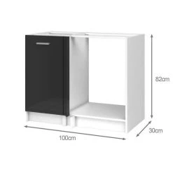 CSTORE EXTRA - Meuble D'Angle De Cuisine L 100cm - Gris Laqué -Pegane Shop extra meuble dangle de cuisine l 100cm gris laque 11489210 30043376 1140x1140