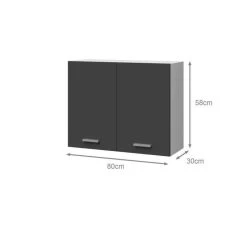 CSTORE EXTRA - Meuble Haut De Cuisine 80cm 2 Portes - Gris Mat -Pegane Shop extra meuble haut de cuisine 80cm 2 portes gris mat 10963546 28637986 1140x1140