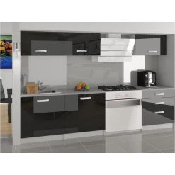 Hucoco FELICIA - Cuisine Complète Modulaire Linéaire L 180 Cm 6 Pcs - Plan ...