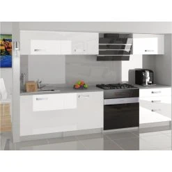 Hucoco FELICIA - Cuisine Complète Modulaire Linéaire L 180cm 6 Pcs - Plan D...
