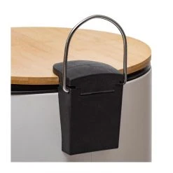 Ac-Deco Five - Poubelle 30 Litres En Métal Blanc Et Couvercle En Bambou -Pegane Shop five poubelle 30 litres en metal blanc et couvercle en bambou 10967696 28655336 1140x1140