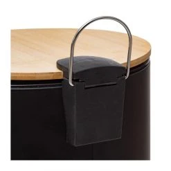 Five - Poubelle 30 Litres En Métal Noir Charbon Et Couvercle En Bambo... -Pegane Shop five poubelle 30 litres en metal noir charbon et couvercle en bambou 10967722 28655458 1140x1140