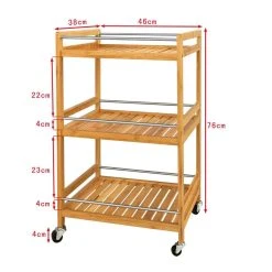 SoBuy® FKW11-N Table Roulante Meuble De Rangement à Roulettes, Desse... -Pegane Shop fkw11 n g001