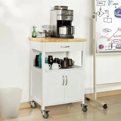 SoBuy® FKW22-WN Meuble De Rangement à Roulettes, Caisson Roulant, Ch...