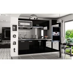 Hucoco FRITZ - Cuisine Complète Modulaire Linéaire L 240cm 7 Pcs - Plan De ...