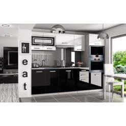 Hucoco FRITZ - Cuisine Complète Modulaire Linéaire L 240cm 7 Pcs - Plan De ...