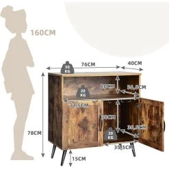 GIANTEX Meuble De Rangement, 2 Placard Avec Porte, Porte-verres à Vin... -Pegane Shop giantex meuble de rangement 2 placard avec porte porte verres a vin patins antiderapants anti basculement marron 14138400 39419120 1140x1140