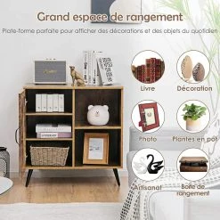 GIANTEX Meuble De Rangement, Buffet De Cuisine, Avec Etagères Réglab... 7 GIANTEX Meuble De Rangement, Buffet De Cuisine, Avec Etagères Réglab... -Pegane Shop giantex meuble de rangement buffet de cuisine avec etageres reglables et porte patins antiderapants anti basculement 76 x 40 x 78cm 14138402 39419126 1140x1140