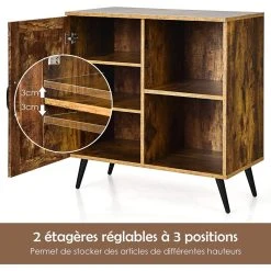 GIANTEX Meuble De Rangement, Buffet De Cuisine, Avec Etagères Réglab... 8 GIANTEX Meuble De Rangement, Buffet De Cuisine, Avec Etagères Réglab... -Pegane Shop giantex meuble de rangement buffet de cuisine avec etageres reglables et porte patins antiderapants anti basculement 76 x 40 x 78cm 14138402 39419128 1140x1140