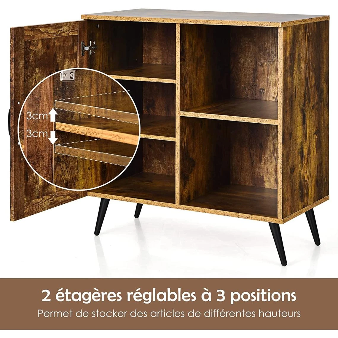 GIANTEX Meuble De Rangement, Buffet De Cuisine, Avec Etagères Réglab... 4 GIANTEX Meuble De Rangement, Buffet De Cuisine, Avec Etagères Réglab... - Image 4