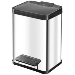 Hailo Poubelle à Pédale Oko Duo Plus Taille M 2x9 L Acier Inox 0622-...